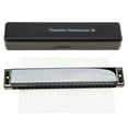thumbnail image 3 of 24 Holes Key of C Blues Harmonica for Beginner Students Professional 8K Titanium Tremolo Blues Harp Mouth Organ with Case, 3 of 8