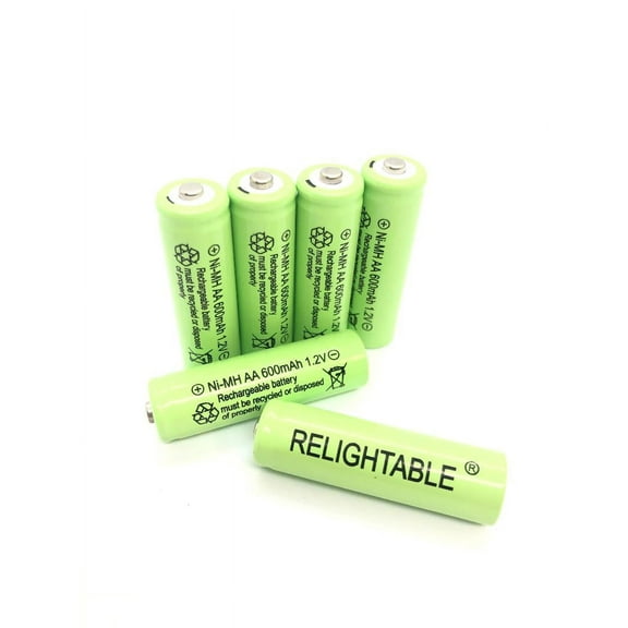 6-PCS AA 600mAh Ni-Mh Rechargeable Batteries RELIGHTABLE Solar Path Lights C6
