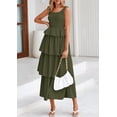 thumbnail image 4 of Vestido PRETTYGARDEN para mujer 2025, verano, sin mangas, color verde militar, 4 of 9