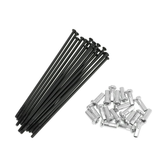 20 Set 14G Straight Pull Bicycle Spokes 85mm Straight Pull Bike Wheel Spokes Carbon Steel Black