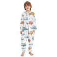 thumbnail image 2 of Soft Big Kids Onesie Pajamas Cozy Loose-Fit Jumpsuits for kids with Pockets for Christmas Lounge & Play Watercolor Airplane Pattern, 2 of 8