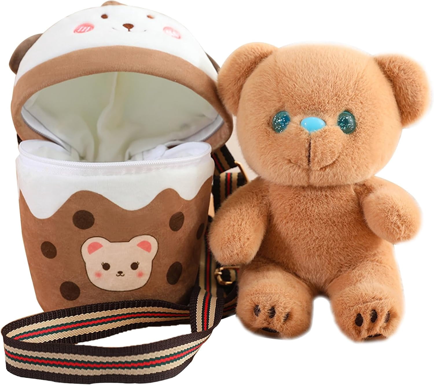 YSTIANN 10 Inch Plush Bear Stuffed Animal with Functional Backpack - Premium Soft Teddy Bear Gifts for Children WJ85-5139