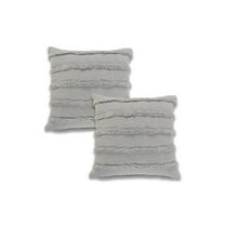 LR Home Rory Cotton Pillow Set of 2 in Gray, 20" x 20"
