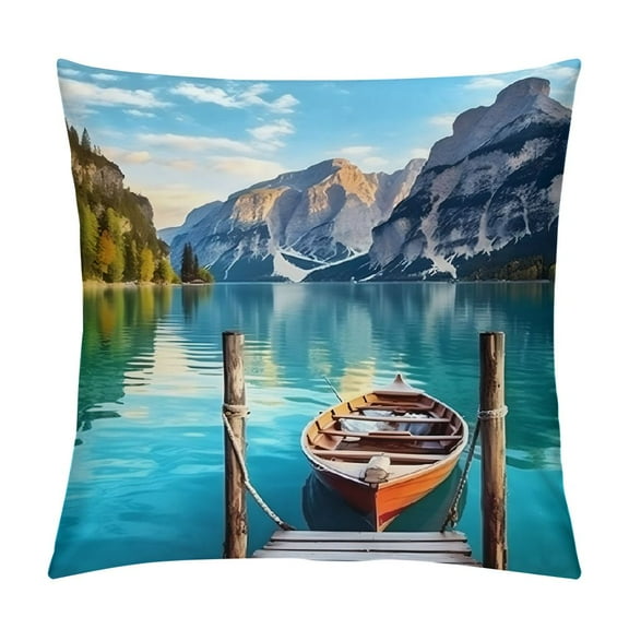 Pratyus Mountains Modern Farmhouse Rustic Decorative Pillow Covers with Zipper Home Decor High-Quality Year-Round Pillow Cases 1PC 12x12in