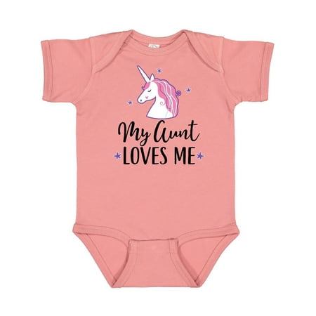 

Inktastic My Aunt Loves Me Unicorn Gift Baby Girl Bodysuit