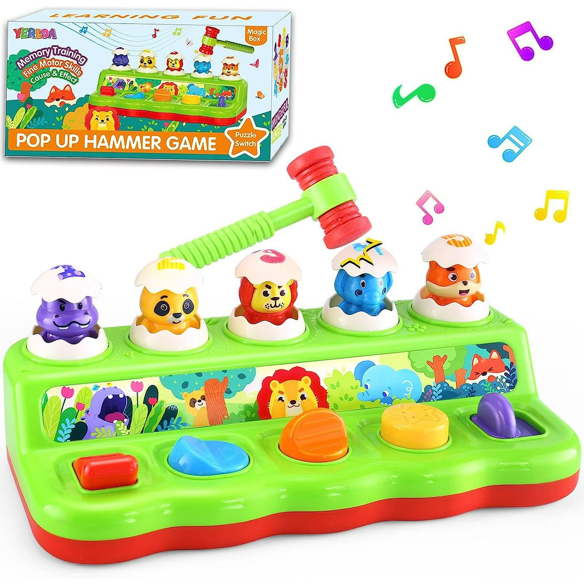 Interactive Pop Up Animals Eggs Toy with Music Sound, Early