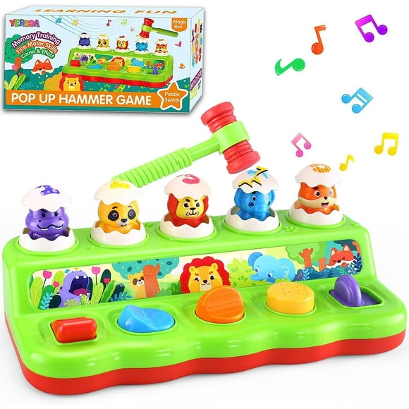 Interactive Pop Up Animals Eggs Toy with Music & Sound, Early Developmental Educational Toys for 1 Year Old Boy Girl Birthday Gift, Sensory Pop Up Toys for Toddlers 1-3 Baby 6 9 12 18 Month Old