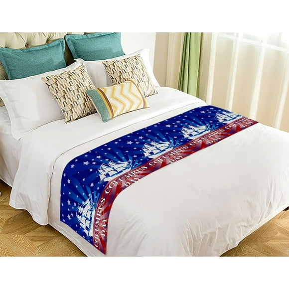 EREHome Christopher Columbus Day Bed Runner Bed Scarf Bed Decor 20x95 inch