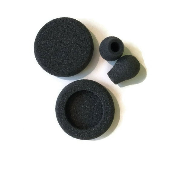 Headset Foam Ear Pad and Mic Windscreen - set of 2 ear pads, 2 windscreens