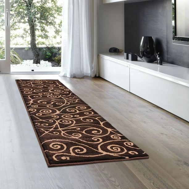 Allstar Brown Abstract Modern Area Carpet Rug Runner (2' 0" x 7' 2