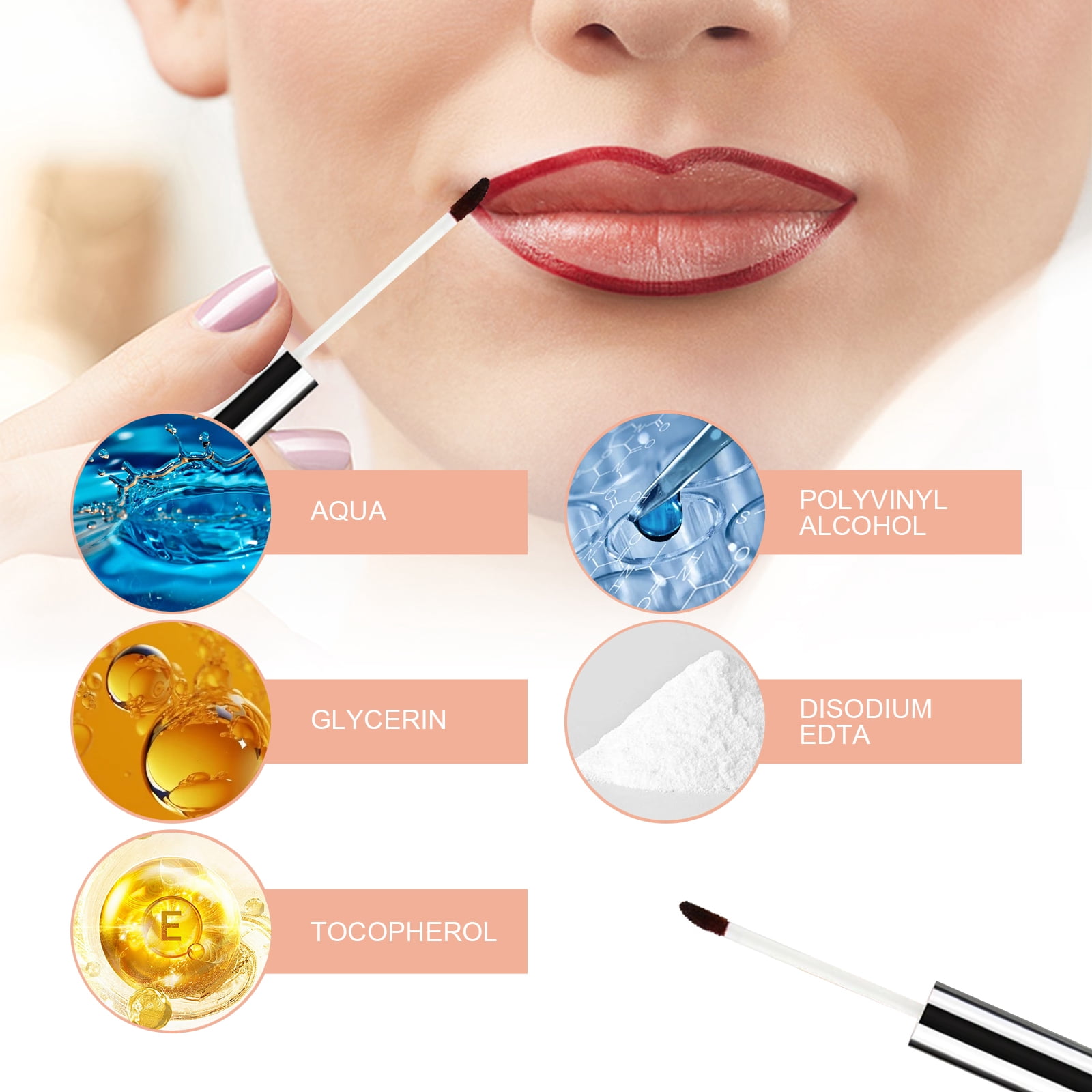 Alvantor Light Brown Peel Off Lip Liner with Lip Brush, 0.17fl.oz