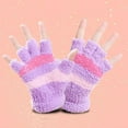 thumbnail image 4 of Gants Chauffants USB d'Hiver pour Femmes, Gants Chauds Sans Doigts (Violet), 4 of 5