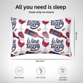 thumbnail image 6 of Bingfone Red Wine Glass Bottle Print Satin Pillowcase for Hair - Standard Size with Zipper Silky & Soft Pillow Covers,20x30 inches, 6 of 8