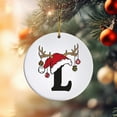 thumbnail image 5 of Luoshdecor Christmas Tree Letter Ornaments 2025，26 Initial Xmas Elk Hat Hanging Pendant,Xmas Gift for Home fireplace Party 3.15in (L), 5 of 9