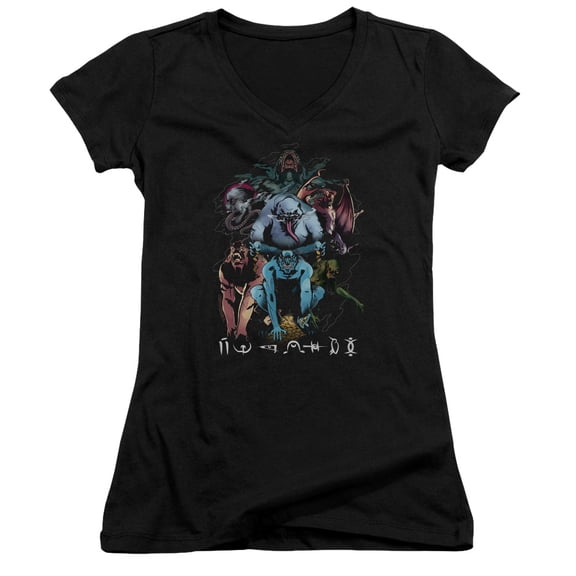 Shazam Movie Sins Junior Women's V-Neck T-Shirt Black
