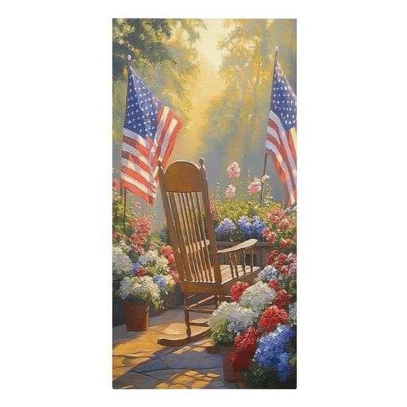RKSupls Patriotic Porch Rocker Garden Microfiber Beach Towel Absorbent Compact Towels for Swimming Pool Beach Travel Things for Vacation Essentials Adult Gift,61.4×30.3Inch