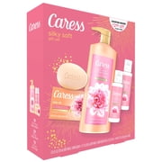 Caress Daily Silk Female Gift Pack: 25.4oz Body Wash, Bar Soap & Travel Size for All Skin Types