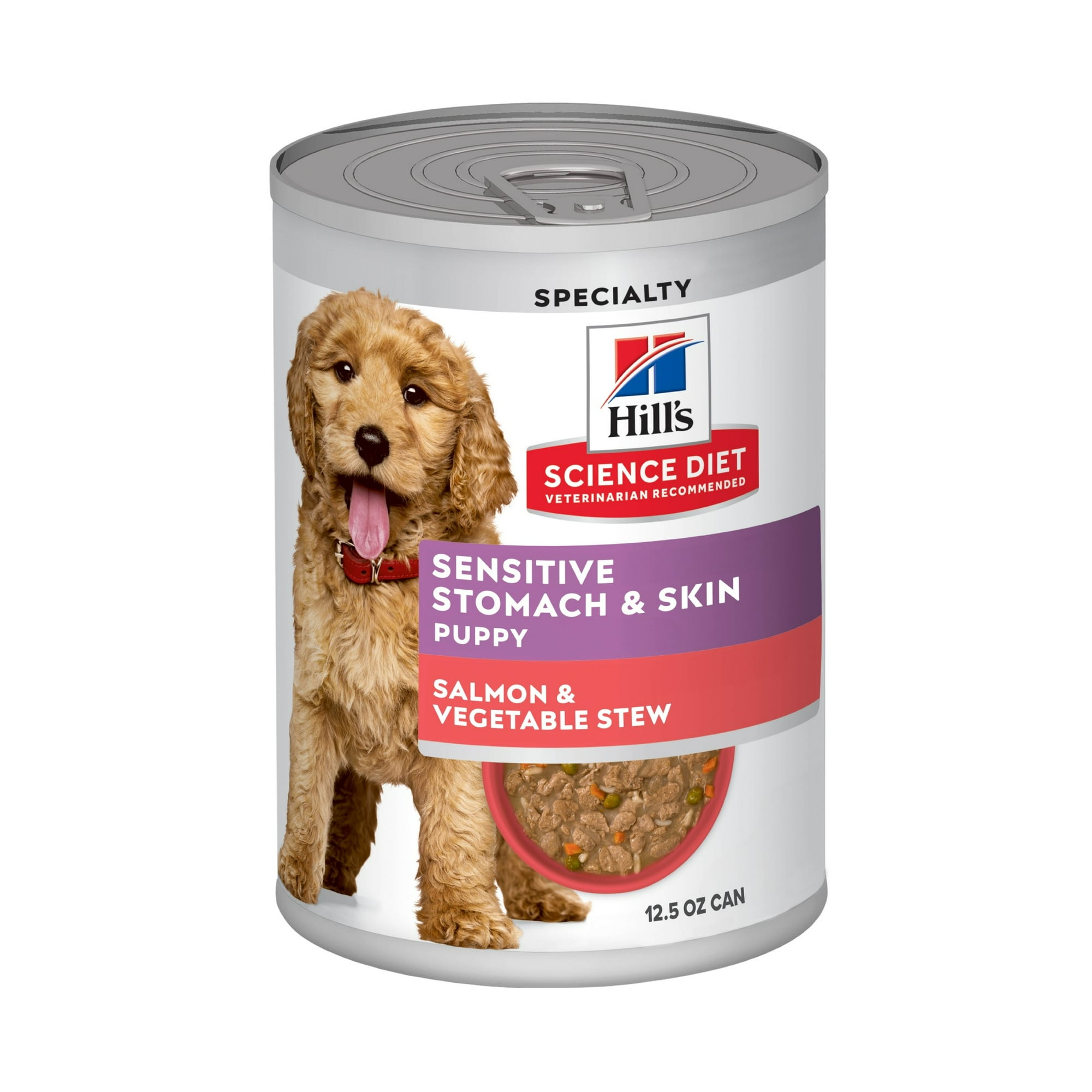 Hill's Science Diet Sensitive Stomach & Skin Salmon Wet Dog Food for Puppies, 12.5oz Can 12pk