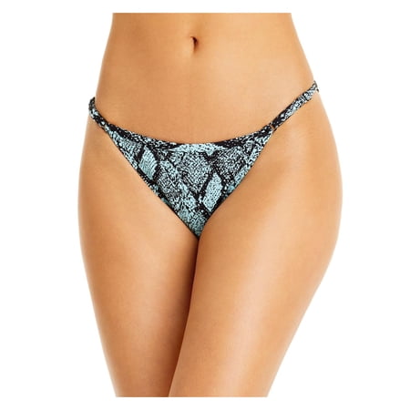 Solid & Striped Womens Snake Print Adjustable Swim Bottom Separates Blue XS