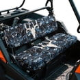 thumbnail image 2 of ZIATUBLES 2-Pack UTV Front Seat Covers with Dark Forest Deer Skull Print, Compatible with Kawasaki Mule 3000 3010, Washable Polyester Protective Cover, Fade & Wear Resistant, 2 of 8