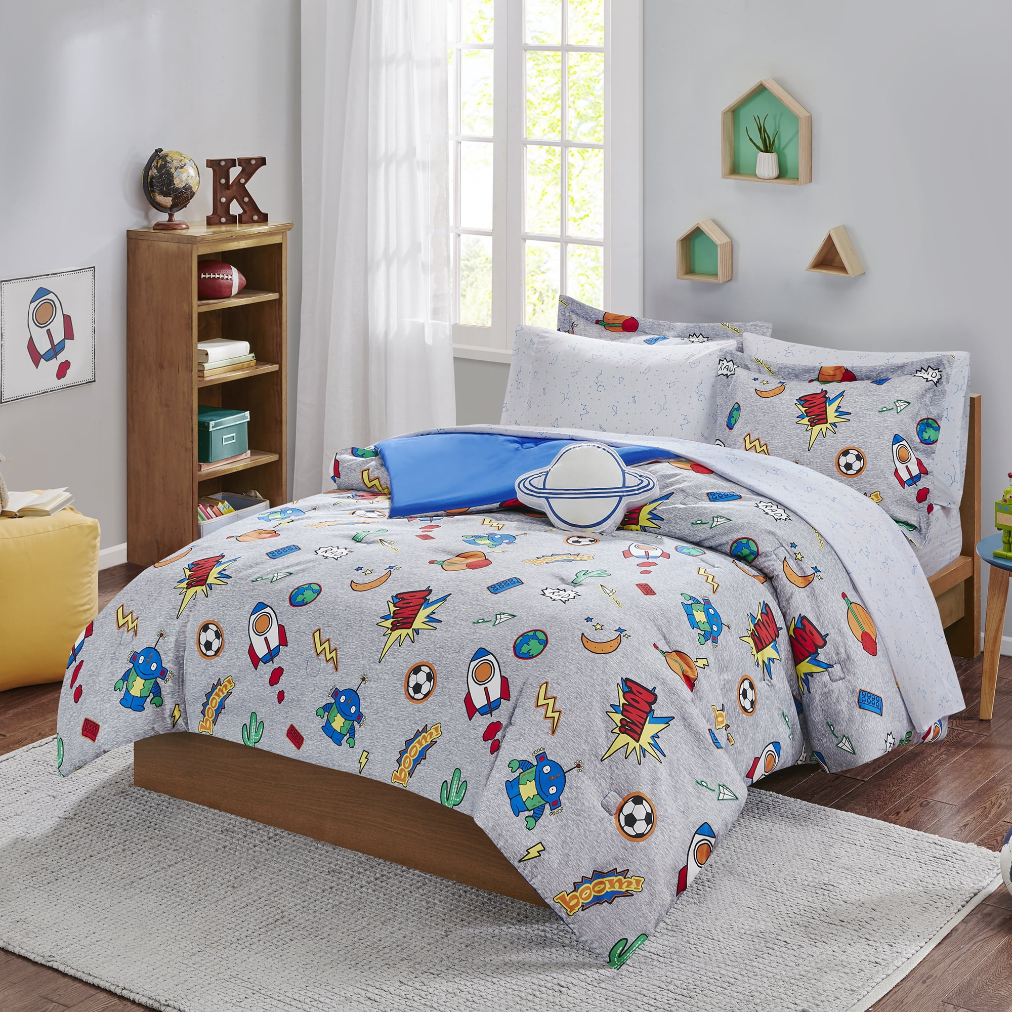 Your Zone Blast off Glow in the Dark Bed in a Bag Comforter Bedding Set