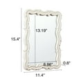 thumbnail image 3 of Sintosin Wall Mirror 16"x12", White Vintage Scalloped Bathroom Mirror with Distressed Wood Frame, Farmhouse Decorative Vanity Mirror for Bathroom, Bedroom, Dressing Room, 3 of 9
