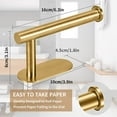 thumbnail image 4 of Portarrollos de papel higiénico dorado autoadhesivo, acero inoxidable SUS 304, portarrollos de papel higiénico sin taladrar, oro cepillado para baño/lavabo/cocina (dorado, 2 piezas), 4 of 4