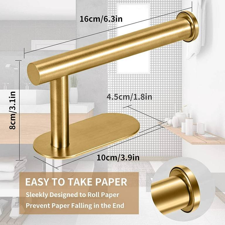 CAKVIICA Towel Holder Gold No-Drilling Self-Adhesive Bathroom