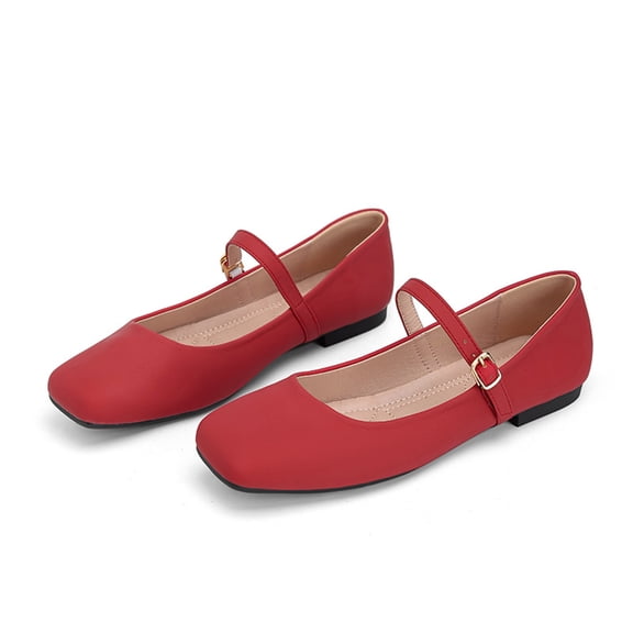 longantii Mary Jane Shoes Women Slip on Dressy Ballet Flats Shoes for Women New Vintage Non-Slip Shoes for Casual Formal Work School Office Walking Wine