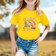 thumbnail image 2 of lnmuld Girls Cute Summer Tops Graphic Print Short Sleeve Tee Shirt Casual Crewneck Top for School Season Comfortable Daily Wear Color:Yellow,Size:10-11 Years, 2 of 4
