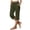 Army Green, variant on Linen Cotton Capri Pants For Women Pocket Button Slit Hem Straight Leg Relaxed Office Leisure Workday Summer Simple Modern Outfit Essential Wide Leg