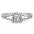 thumbnail image 3 of Dazzlingrock Collection 0.35 Carat (Ctw) 10K Princess & Round White Diamond Ladies Bridal Engagement Ring, White Gold, Size 6.5, 3 of 6
