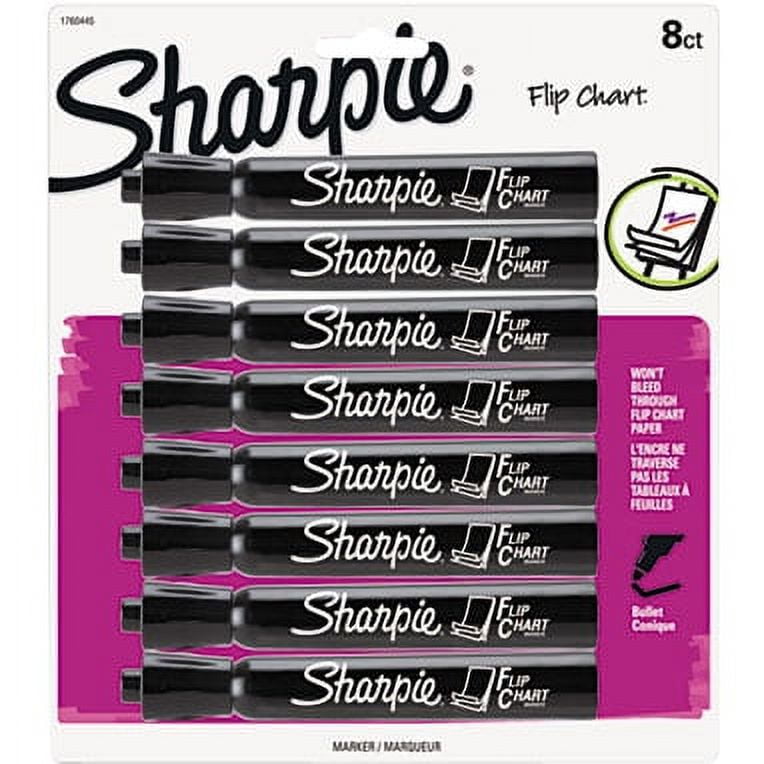 Sharpie® Flip Chart Marker, Broad Bullet Tip, Black, 8/Pack