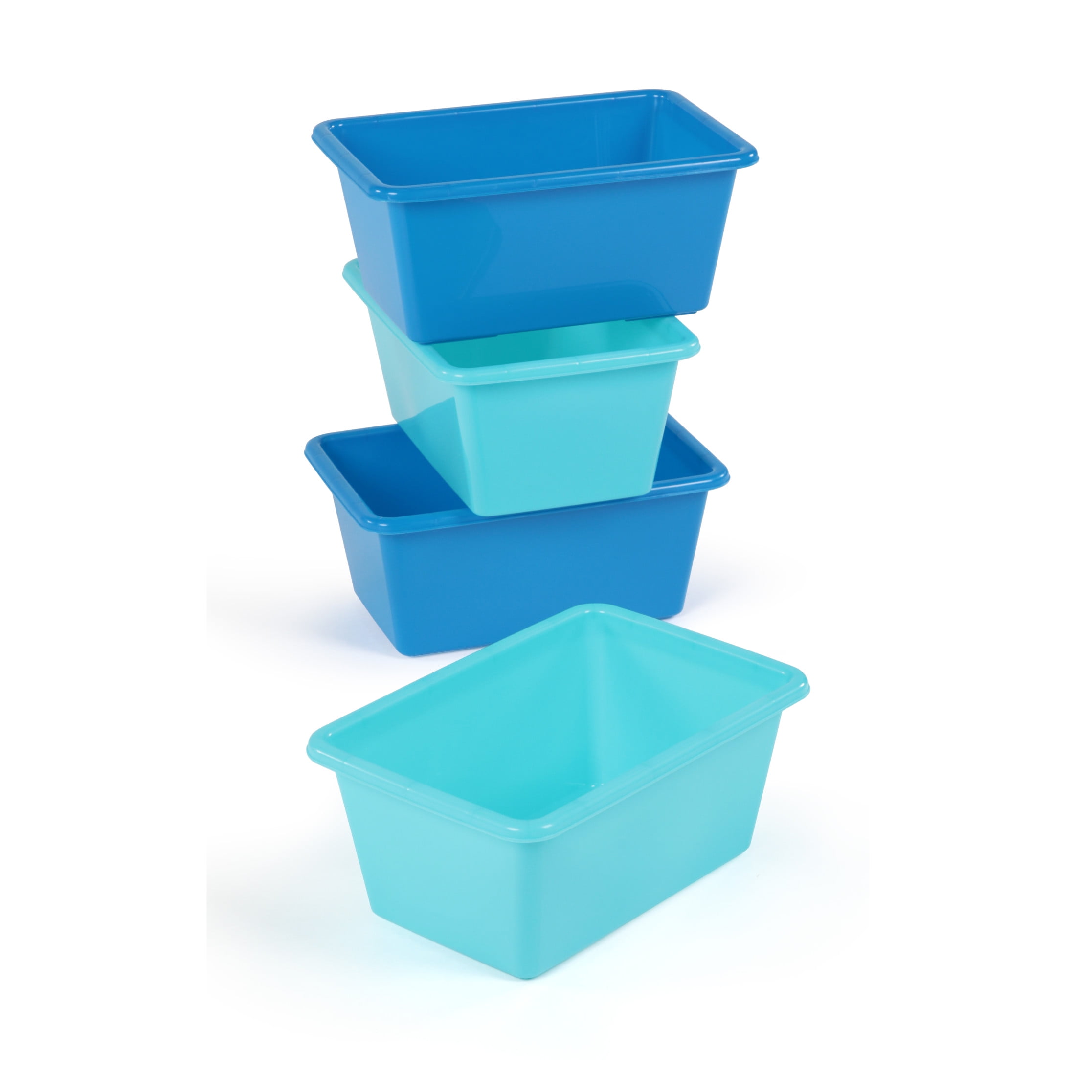 Humble Crew Standard Plastic Storage Bins, Set of 4, Navy/Teal