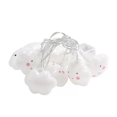 

KEFEI 1.65m 10 LED Smile Cloud Fairy Light Wedding Party Garden Decorative Lamp 1 Pack
