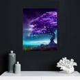 thumbnail image 4 of Canvas Wall Art For Living Room Boho Wall Decor For Bedroom Farmhouse Wall Pictures Aurora Purple Tree Scenery Wall Painting Office Canvas Prints Modern Dormitory Home Decorations, 4 of 4