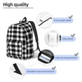 thumbnail image 4 of Salouo White And Black Plaid for Travel Backpack for Men Women,Casual Laptop Backpack Daypack Business Work Bag for Travel、Hiking、Weekend -Medium, 4 of 5