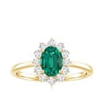 thumbnail image 5 of Rosec Jewels Lab Grown Emerald Oval Engagement Ring with Halo - 0.8 Ct - Emerald Diamond Ring for Women - AAAA Grade Certified, 14K Yellow Gold, US 3.00, 5 of 9