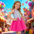 thumbnail image 2 of Robes pour Filles Robe à Sequins pour Filles Robe Tutu Brillante Vêtements d'Anniversaire Sans Manches pour Enfants, 2 of 4