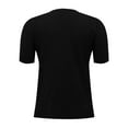 thumbnail image 6 of YEJIMAN Short Sleeve T-shirt, Black Oversized Tshirts For Women, Women's Round Neck Short Sleeved Loose T Shirt with A Knit Bottom Short Top,, 6 of 9