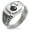 Silver, variant on Stainless Steel Pirate Bombardier Icon CZ Ribbed Needle Stripe Pattern Biker Style Polished Ring