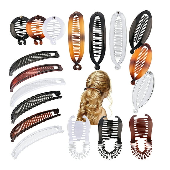 18 Pcs Banana Hair Clips Classic Hair Comb Banana Clips Ponytail Hair Holder for Women Girls