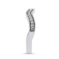 thumbnail image 3 of AFFY Milgrain Chevron Curved Wedding Band Ring for Women, 0.16 Carat (ctw) Round Cut Lab Grown Diamond Eternity Ring In 14K White Gold Over Sterling Silver F-G-H, SI Quality Ring Size-10, 3 of 6