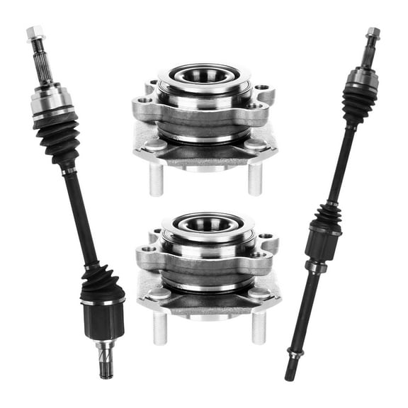 AutoShack Front CV Axle Shaft Left & Right   Wheel Hub Bearing Assemblies without ABS Replacement for 2007-2012 Nissan Sentra 4-PC Kit