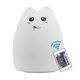 thumbnail image 1 of Baby Nursery Night Light, Cat Kids Night Light con control remoto, Silicone Kitty junto a la lámpara Ideas de regalos de Navidad para niños pequeños Kitty codiciosos Feliz Sencillez, 1 of 5