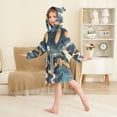 thumbnail image 4 of FORMRS Niños Bathrobe Unisex Hooded Robe Soft Plush Pajamas Sleepwear, Size 2-3T, Green Mountains, 4 of 7