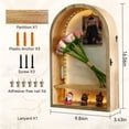 thumbnail image 6 of CFCSRP Shadow Box Frame with light 10x16 Arch-Shaped Display Cases with Linen Back and Removable Shelves, Picture Frame Wedding Bouquet Memorabilia Medals Photos Memory Box for Keepsakes, 6 of 6