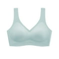 thumbnail image 3 of Qiaocaity Women Bras High Support Underwear Women Fashion Sports Bra Wire Free Underwear One-Piece Bra Everyday Underwear Green M, 3 of 3