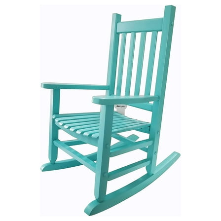 Rocking Rocker - K086BU Durable Bule Child’s Wood Porch Rocker/Rocking Chair - Indoor or Outdoor - Suitable for 4-8 Years Old