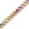 thumbnail image 2 of Rainbow sapphire tennis bracelet 14K solid gold | Natural rainbow gemstone bezel set tennis bracelet | multi sapphire rainbow bracelet, 2 of 4